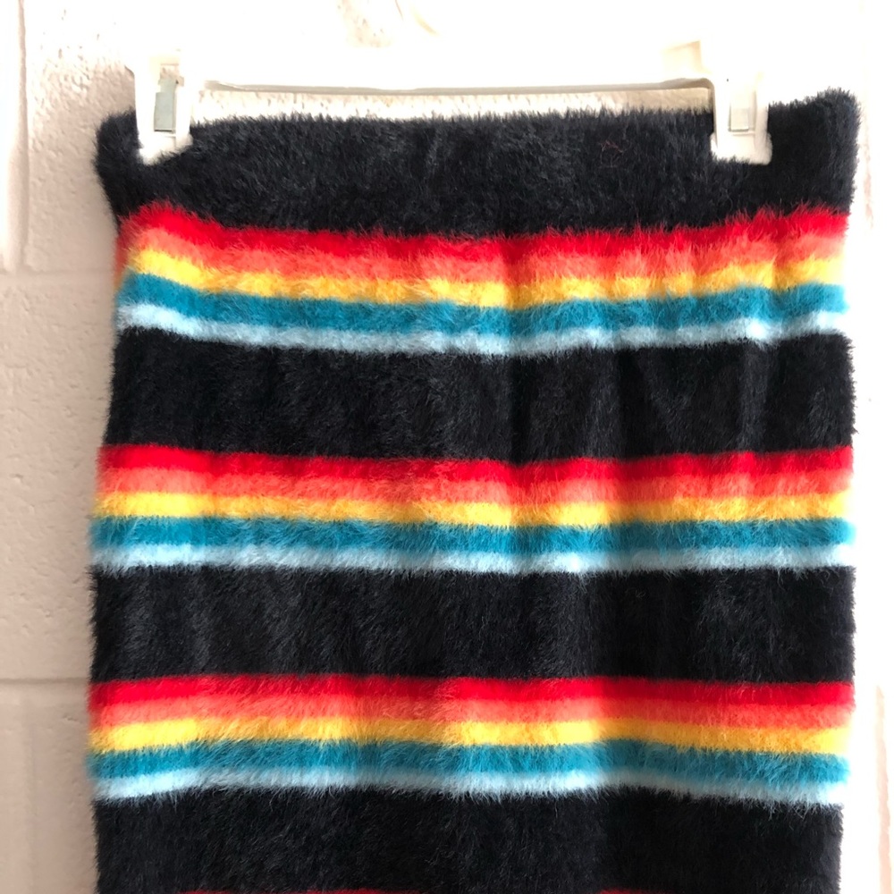 Rainbow Sweater Mini Skirt